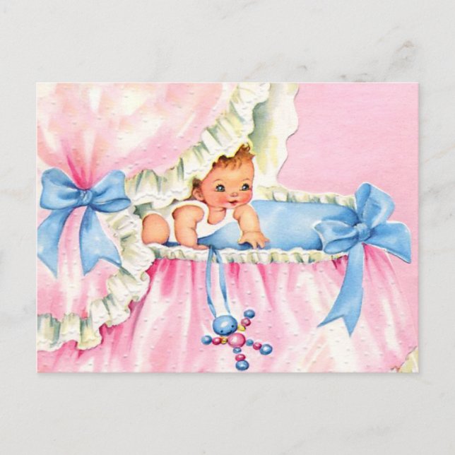 cute budget BABY SHOWER Invitation Postcard (Front)