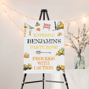 Cute budget Construction Birthday party Foam Board