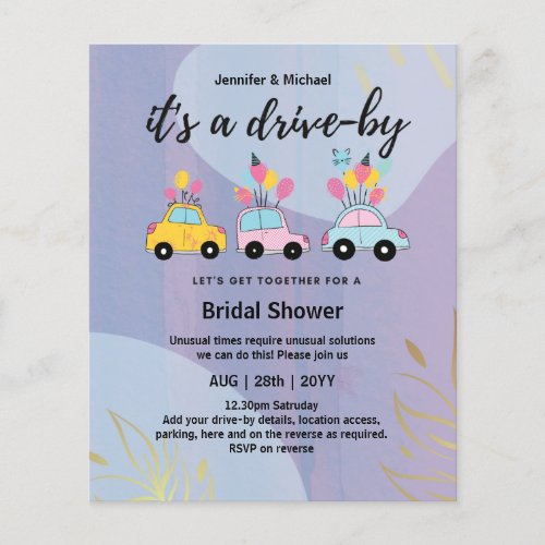 Cute BUDGET Drive_By Bridal Shower Invitations