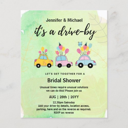 Cute BUDGET Drive_By Bridal Shower Invitations