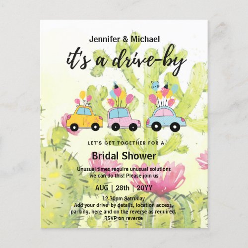 Cute BUDGET Drive_By Bridal Shower Invitations