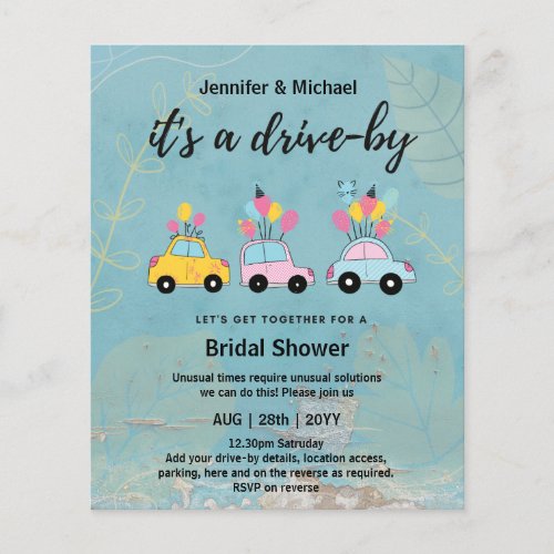 Cute BUDGET Drive_By Bridal Shower Invitations