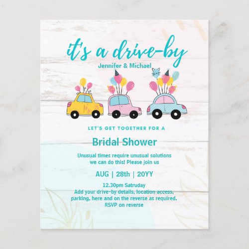 Cute BUDGET Drive_By Bridal Shower Invitations