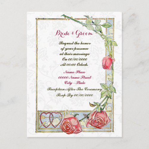 cute budget wedding  invitation invitation postcard