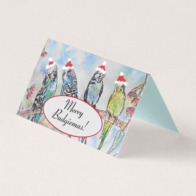 Cute Budgie Christmas Budgerigar Budgies Bird (Front)
