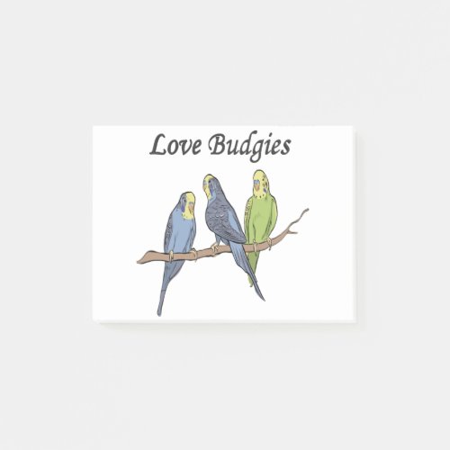 Cute Budgie Design Post_it Notes
