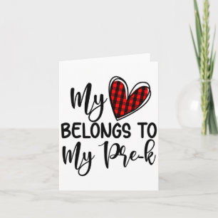 Cute Buffalo Plaid Heart Valentines Day For Pre K  Card