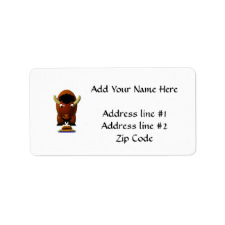 Cute Buffalo with Beef on Weck and Buffalo Wings Label