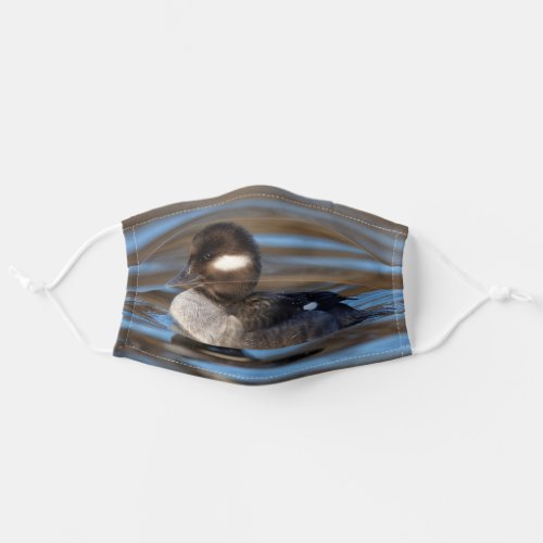 Cute Bufflehead Duck on Sunlit Waters Adult Cloth Face Mask