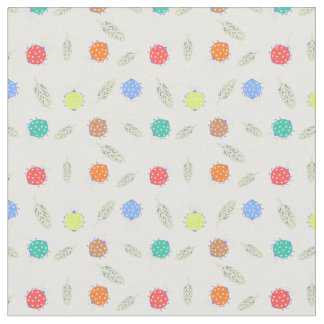 Cute bug and leaves seamless pattern fabric