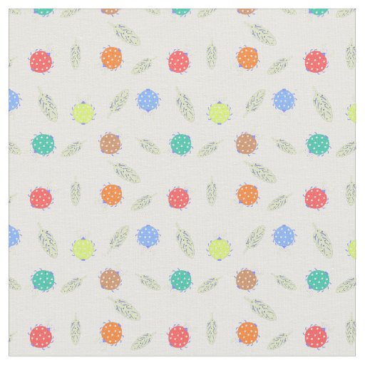 Cute bug and leaves seamless pattern fabric