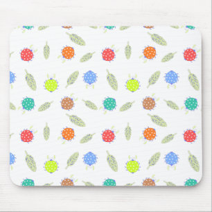 Cute bug and leaves seamless pattern mouse pad