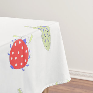 Cute bug and leaves seamless pattern tablecloth