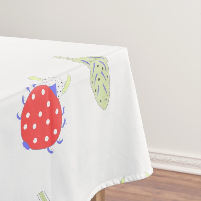 Cute bug and leaves seamless pattern tablecloth (In Situ)