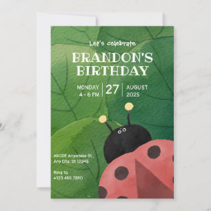 Cute Bug birthday  Invitation