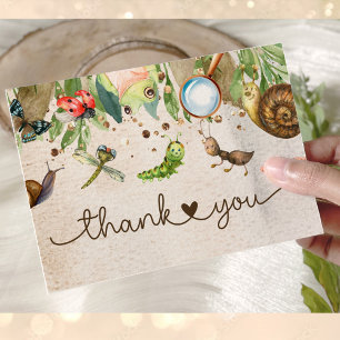 Cute Bug & Caterpillar Baby Shower Letterpress Thank You Card