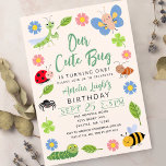 Cute Bug Ladybug Buttefly Kids 1st Birthday Party Invitation<br><div class="desc">This cute and modern kids' birthday invitation features illustrations of adorable bugs,  including a butterfly,  spider,  ant,  ladybug,  bee,  caterpillar,  and praying mantis. The reverse is a pattern of green leaves. Personalize it for your needs. Matching Items in our shop for a complete party theme.</div>