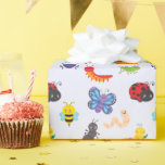 Cute Bug Party Wrapping Paper<br><div class="desc">This bug birthday wrapping paper is fun and colorful,  with a bug party including a cute bee,  purple spider,  caterpillar,  ant,  ladybug,  butterfly and snail - all celebrating your kiddo's birthday.  Girls and boys alike will love these bug characters!</div>