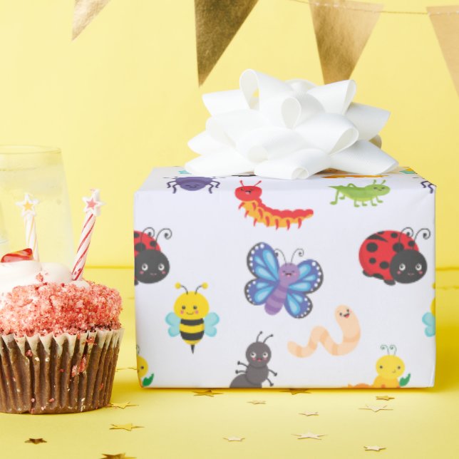 Cute Bug Party Wrapping Paper (Birthday Party)