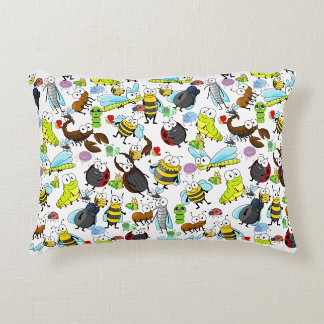 Cute Bugs Accent Pillow (Front)