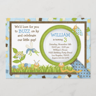 Cute Bugs Birthday Party Invitation