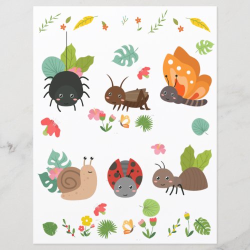 Cute Bugs Collection 5 Scrapbooking Paper