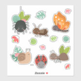 Cute and Happy Bug Stickers, Kawaii Bugs Sticker