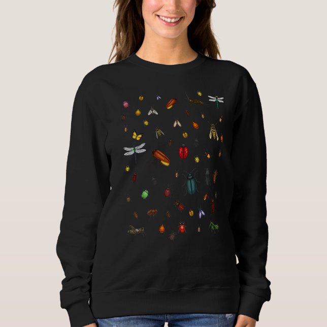 Cute Bugs Designs For Men Women Insect Collectors  Sweatshirt (Front)