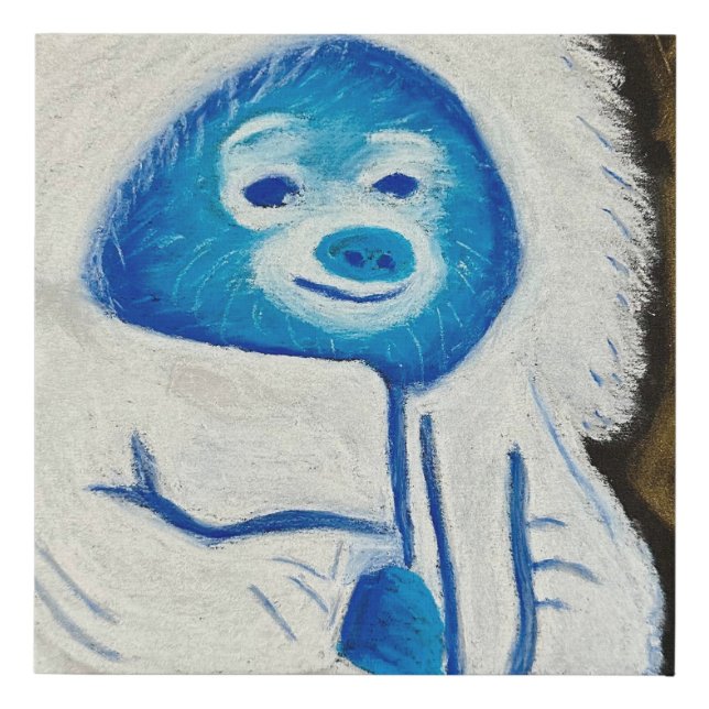 Cute Bule Yeti Room Decor  Faux Canvas Print (Front)