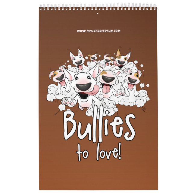 Cute Bull Terrier Cartoon Calendar (Cover)