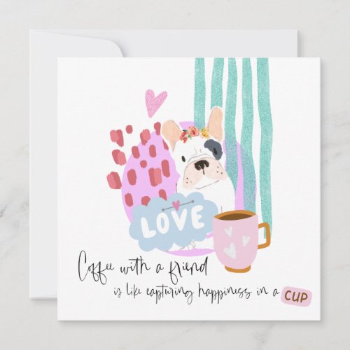 Cute Bull Terrier Coffee Quote Any Occasion Card