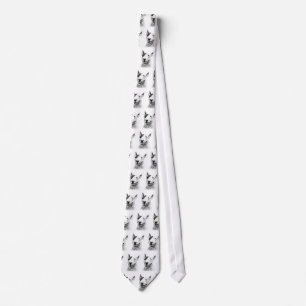 Cute Bull Terrier dog art Tie