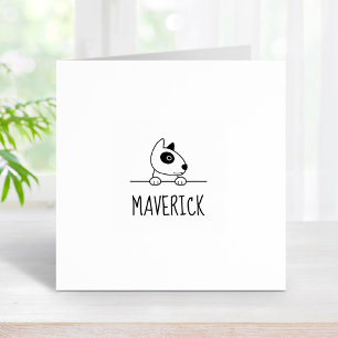 Cute Bull Terrier Dog Custom Name Rubber Stamp