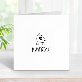 Cute Bull Terrier Dog Custom Name Rubber Stamp by Chibibi at Zazzle