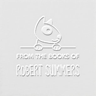 Cute Bull Terrier Dog Pet Bookplate Embosser