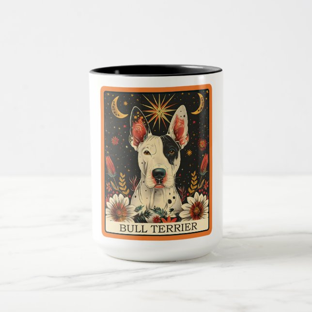 Cute Bull Terrier Dog Tarot Card Mug (Center)