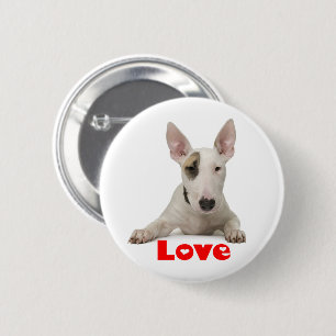 Cute Bull Terrier Puppy Dog Lover Fur Mama Love Button