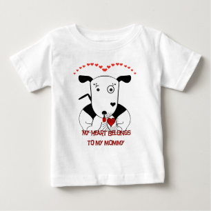 Cute Bull Terrier Valentine's Day Baby T-shirts