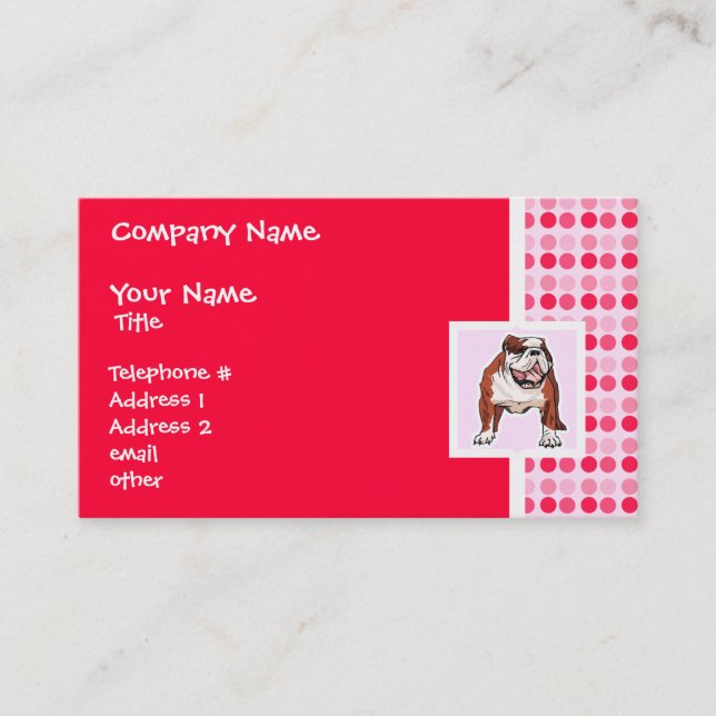 Cute Bulldog Business Card (Front)