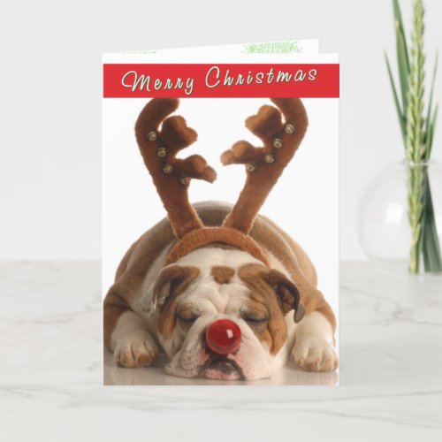 Cute Bulldog Christmas card