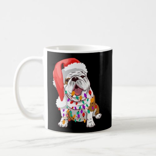 Cute Bulldog Christmas Shirt Santa Hat Xmas Led Li Coffee Mug