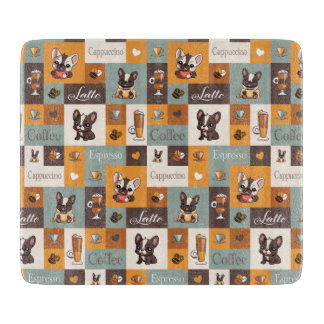 Cute Bulldog Coffee Love Cutting Board