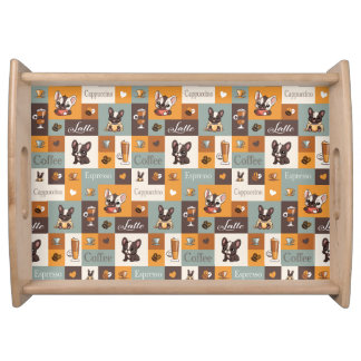Cute Bulldog Coffee Love Serving Tray