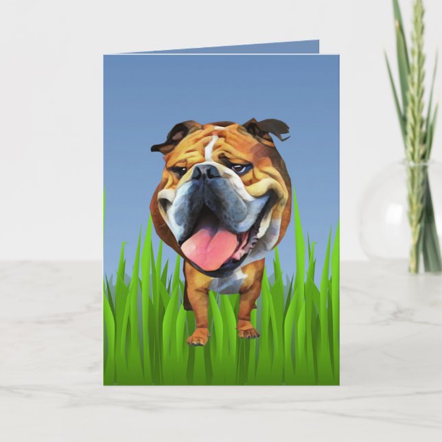Cute Bulldog Greeting Card (Front)