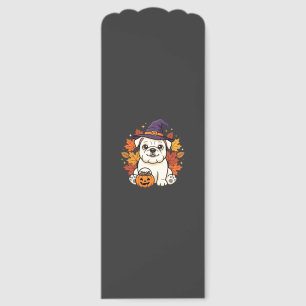 Cute Bulldog Halloween Pumpkin Dog Design_1 Bookmarks