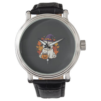 Cute Bulldog Halloween Pumpkin Dog Design_1 Watch