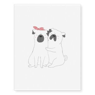 Cute Bulldog Matching Dog Lover Gift Temporary Tattoos