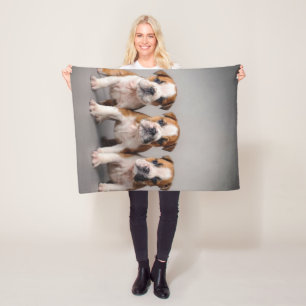 Cute Bulldog Puppies Dog Lovers Gift Fleece Blanket