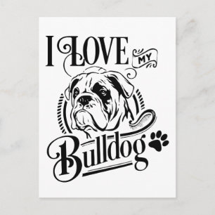 Cute Bulldog Puppy Dog Hello Thinking of You Love Postcard