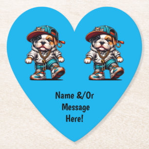 Cute Bulldog Puppy Personalized Kids Coaster